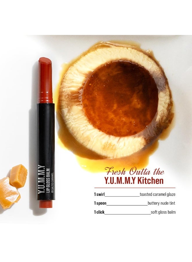 Staze 9to9 Y.U.M.M.Y Lip Gloss Balm | Intense High-Shine Gloss Finish | With SPF 15 | Lightweight | 01 Salted Caramel | 2g - Image 2
